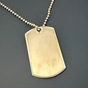 Polished silver-Tone Gucci Dog Tag Pendant Necklace
